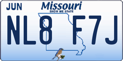 MO license plate NL8F7J