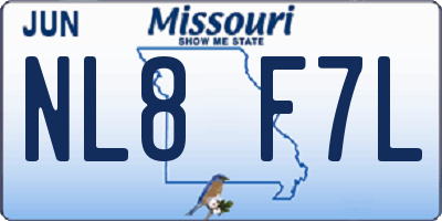 MO license plate NL8F7L