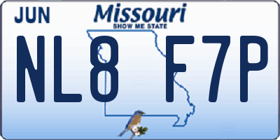 MO license plate NL8F7P