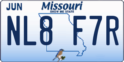 MO license plate NL8F7R