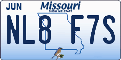 MO license plate NL8F7S