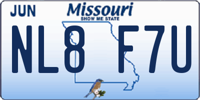 MO license plate NL8F7U