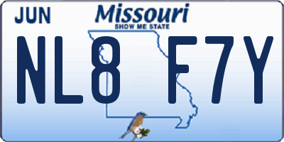 MO license plate NL8F7Y