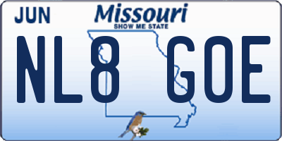 MO license plate NL8G0E
