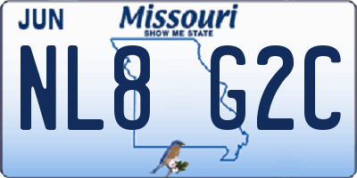 MO license plate NL8G2C