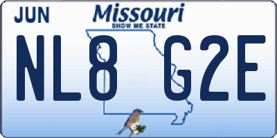 MO license plate NL8G2E