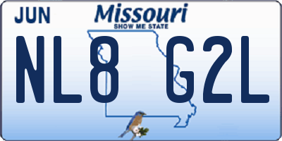 MO license plate NL8G2L