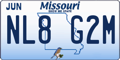 MO license plate NL8G2M