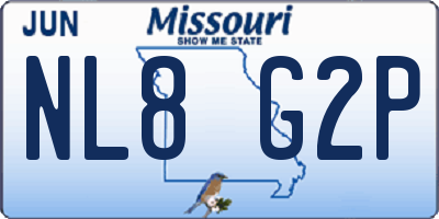 MO license plate NL8G2P