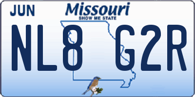 MO license plate NL8G2R