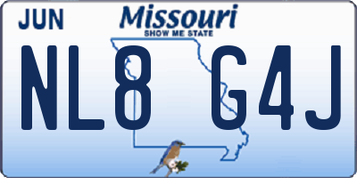 MO license plate NL8G4J