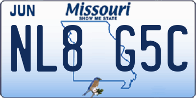 MO license plate NL8G5C