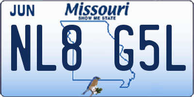 MO license plate NL8G5L