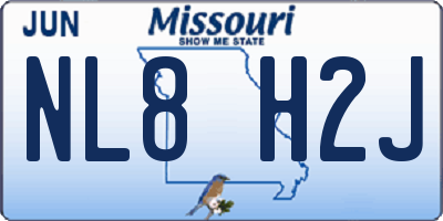 MO license plate NL8H2J