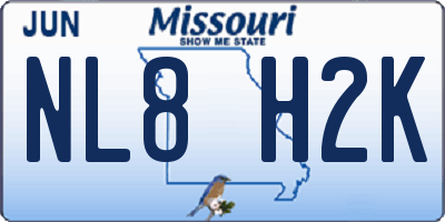 MO license plate NL8H2K