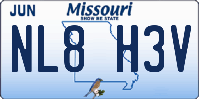 MO license plate NL8H3V