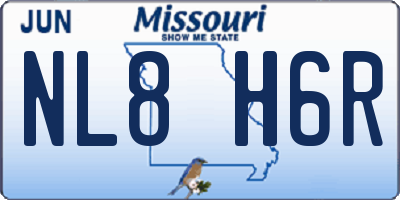 MO license plate NL8H6R