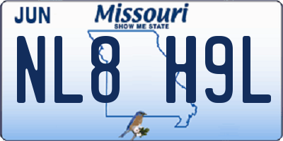 MO license plate NL8H9L