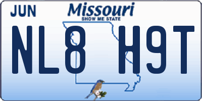 MO license plate NL8H9T