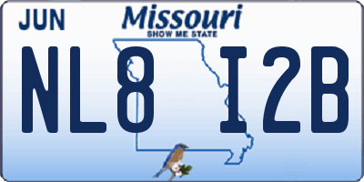 MO license plate NL8I2B