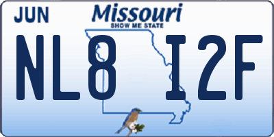 MO license plate NL8I2F