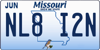 MO license plate NL8I2N