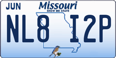 MO license plate NL8I2P