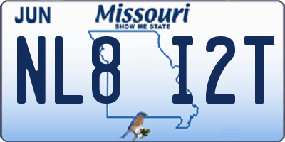 MO license plate NL8I2T