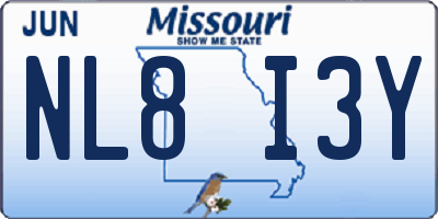 MO license plate NL8I3Y