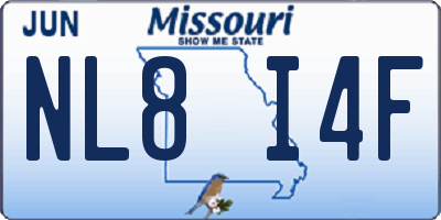 MO license plate NL8I4F