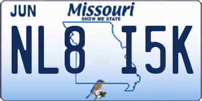 MO license plate NL8I5K