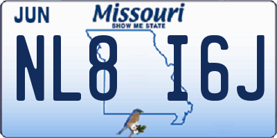 MO license plate NL8I6J