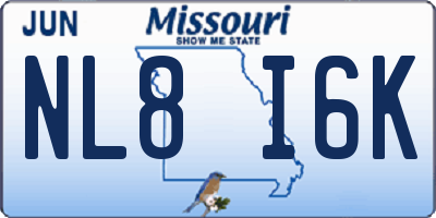 MO license plate NL8I6K
