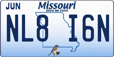 MO license plate NL8I6N