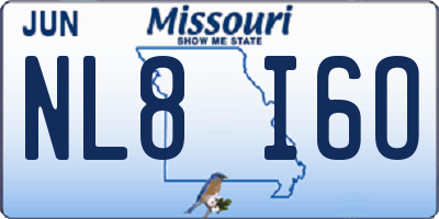 MO license plate NL8I6O