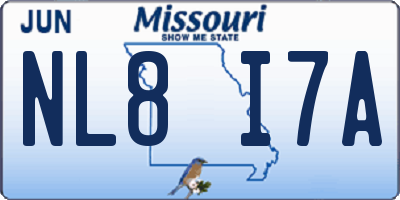 MO license plate NL8I7A