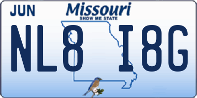 MO license plate NL8I8G