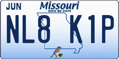 MO license plate NL8K1P
