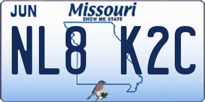 MO license plate NL8K2C