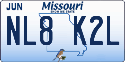 MO license plate NL8K2L