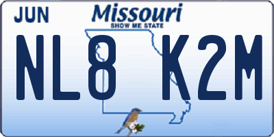 MO license plate NL8K2M
