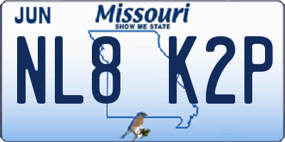 MO license plate NL8K2P