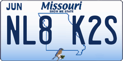 MO license plate NL8K2S