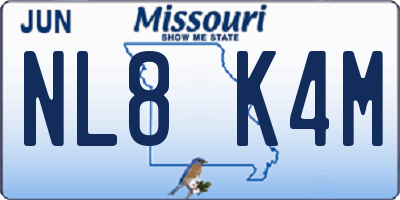 MO license plate NL8K4M