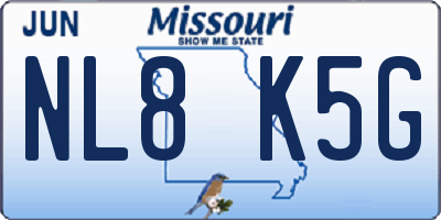 MO license plate NL8K5G