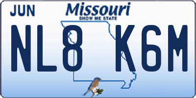 MO license plate NL8K6M