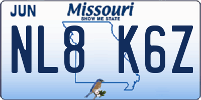 MO license plate NL8K6Z