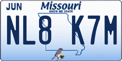 MO license plate NL8K7M
