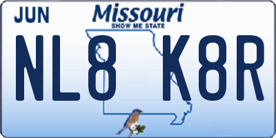 MO license plate NL8K8R