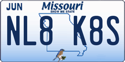 MO license plate NL8K8S